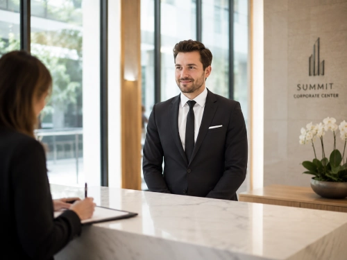 Professional office reception security concierge
