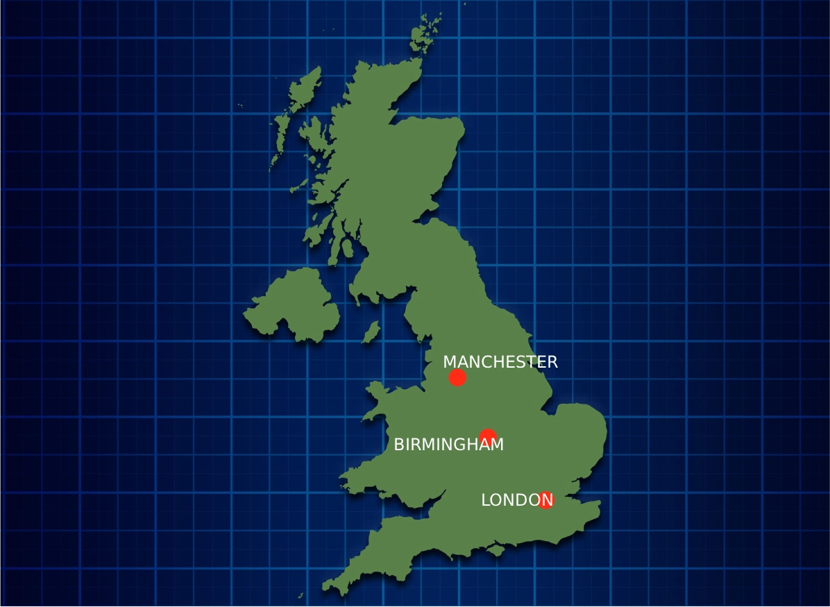 UK coverage map placeholder for Jet Set Travel